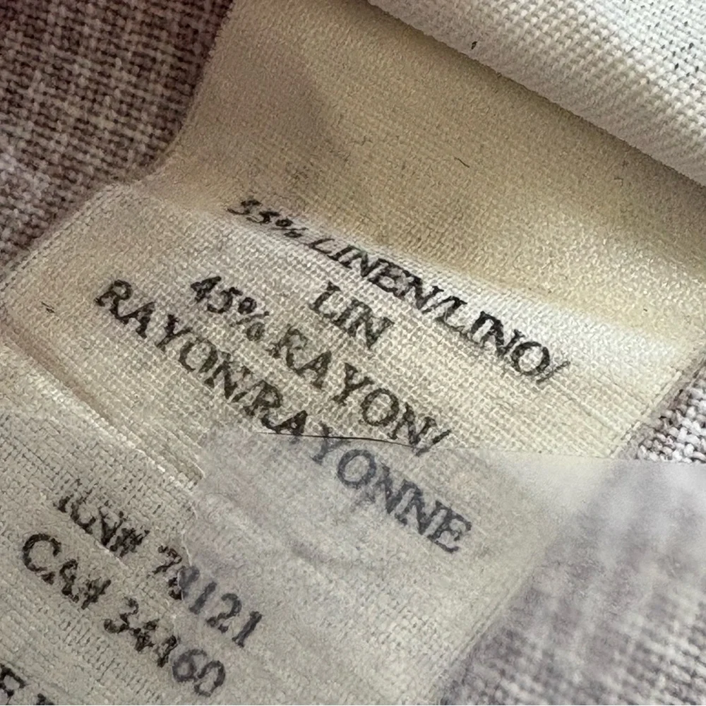 VTG Eileen Fisher Jacket Women L Linen Blend Tan Check Lightweight Boxy Coat - Picture 4 of 11